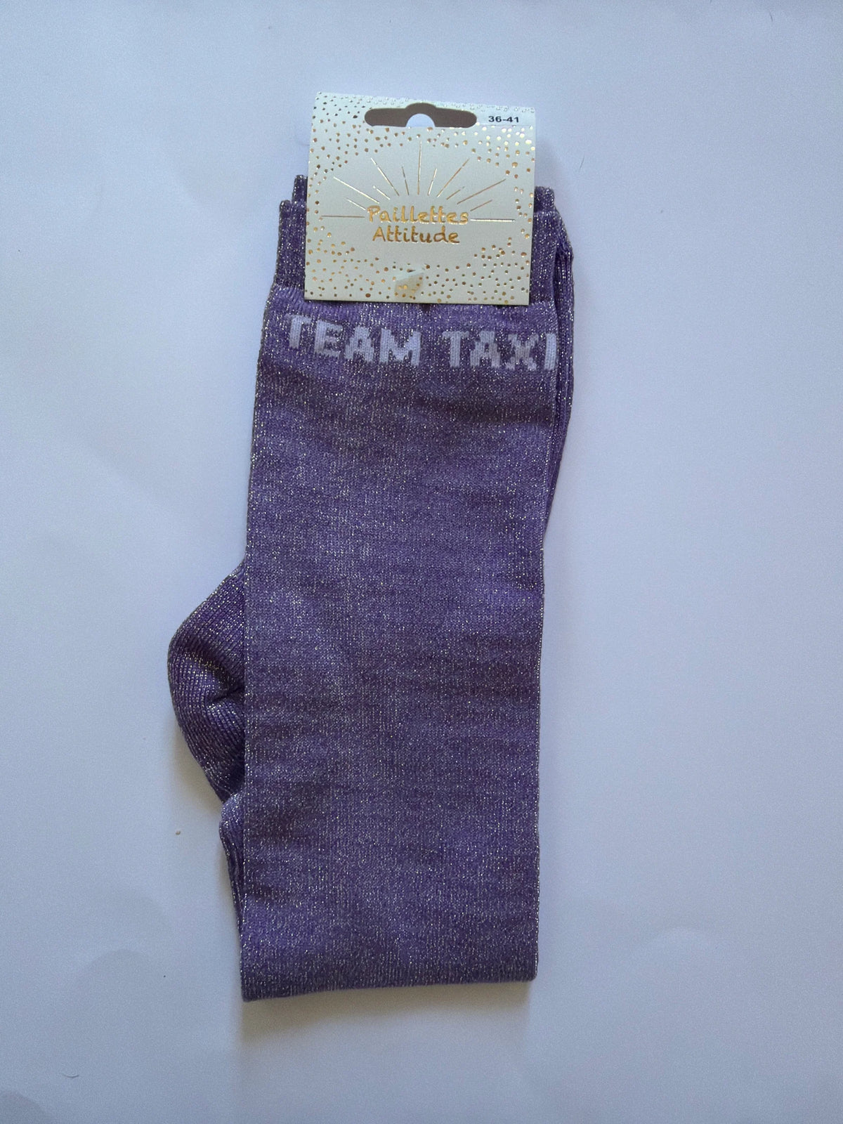 Chaussette Paillettes "TEAM TAXI" - Paillettes Attitude