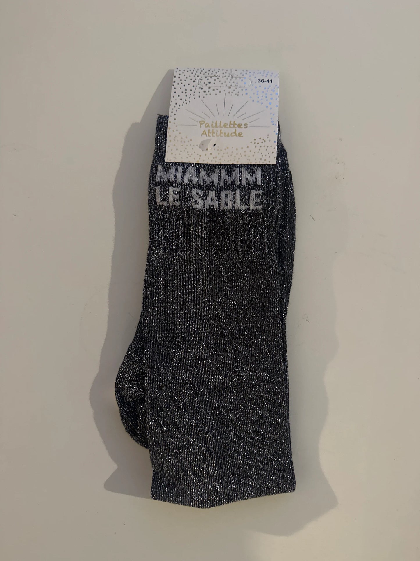 Chaussette Paillettes "MIAMMM LE SABLE" - Paillettes Attitude