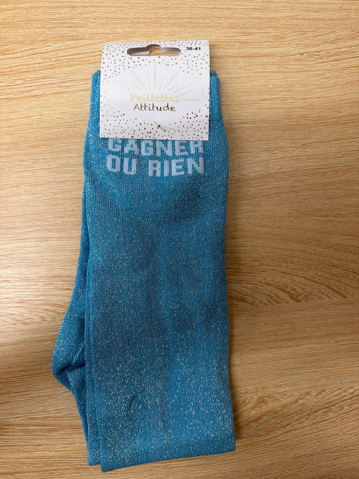 Chaussette Paillettes "Gagner ou rien" - Paillettes Attitude