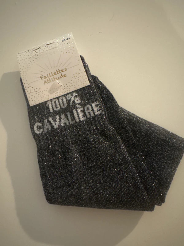 Chaussette Paillettes "100% Cavalière" - Paillettes Attitude