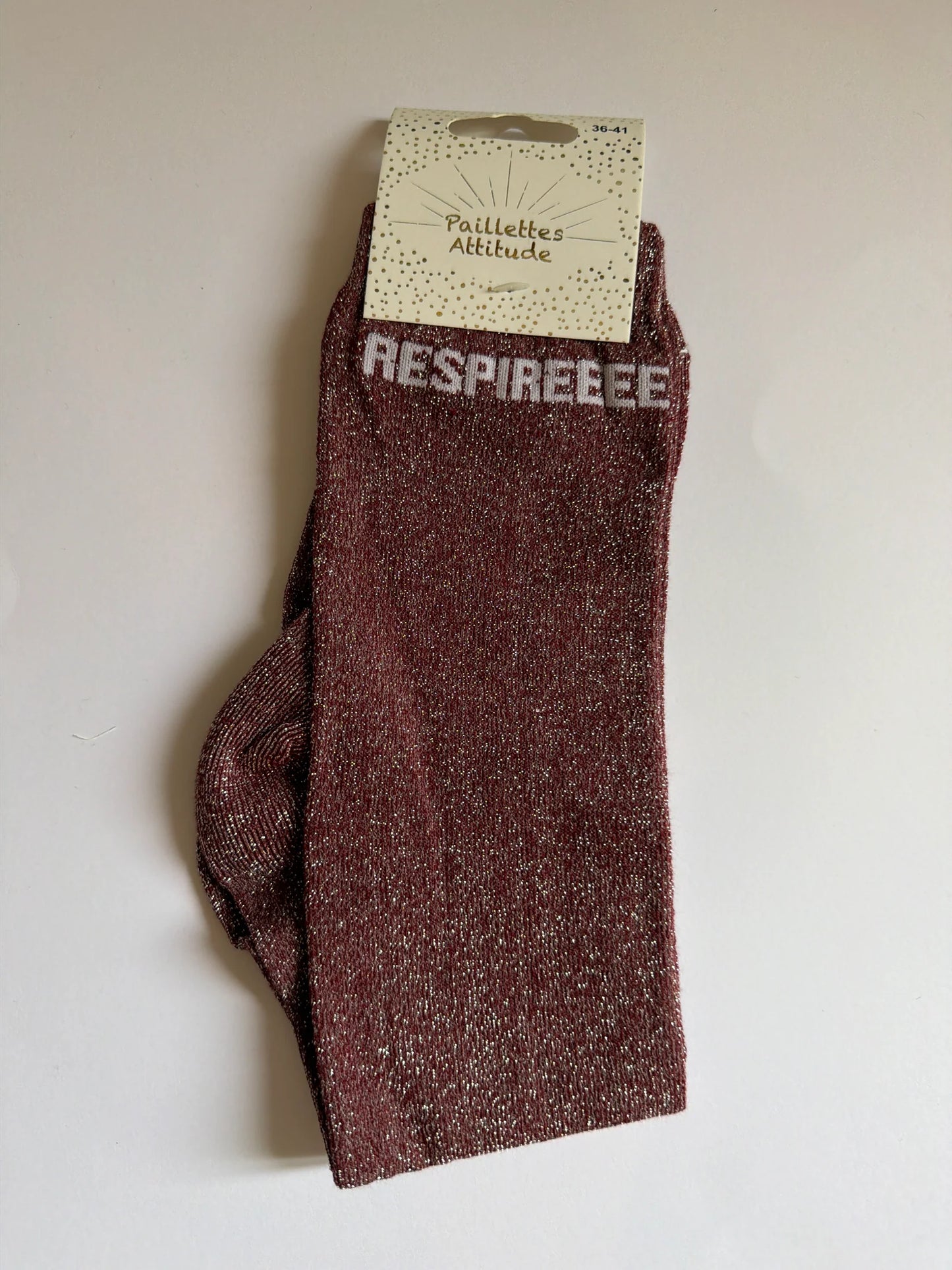 Chaussette Paillettes "RESPIREEEE" - Paillettes Attitude