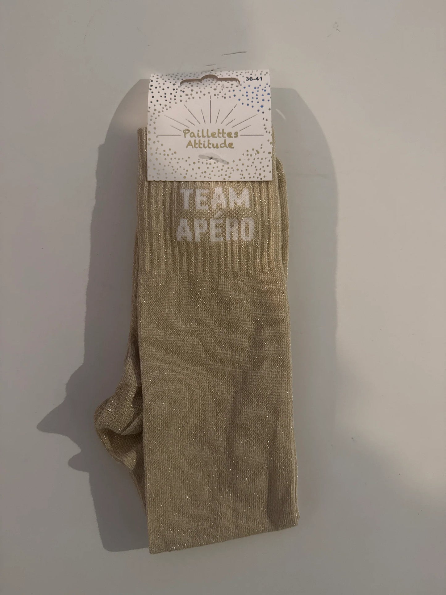 Chaussette Paillettes "TEAM APÉRO" - Paillettes Attitude