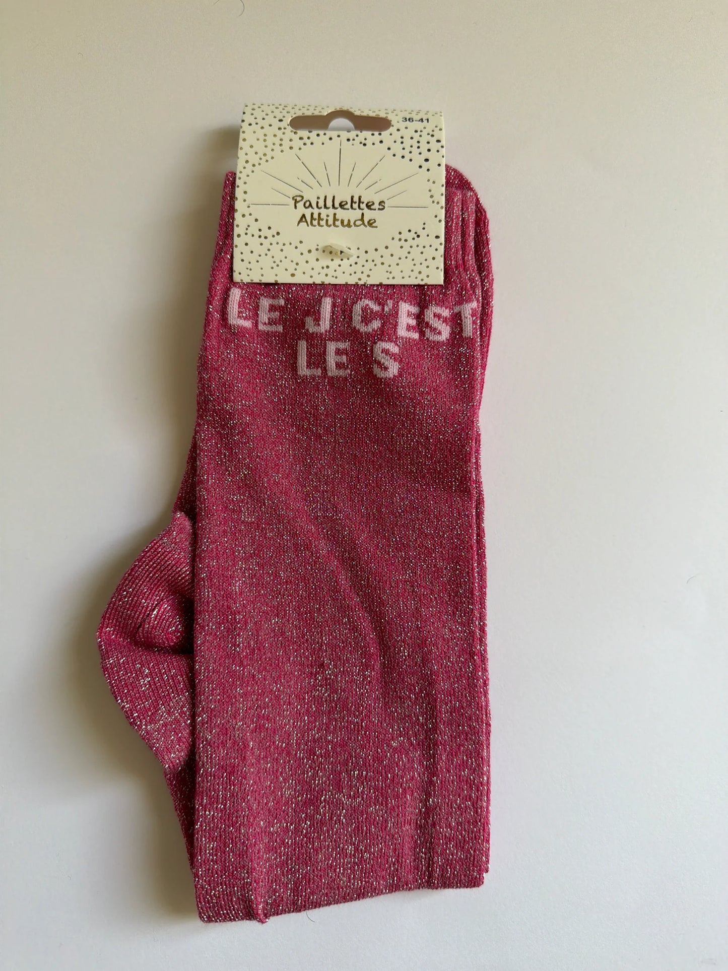 Chaussette Paillettes "LE J C’EST LE S" - Paillettes Attitude