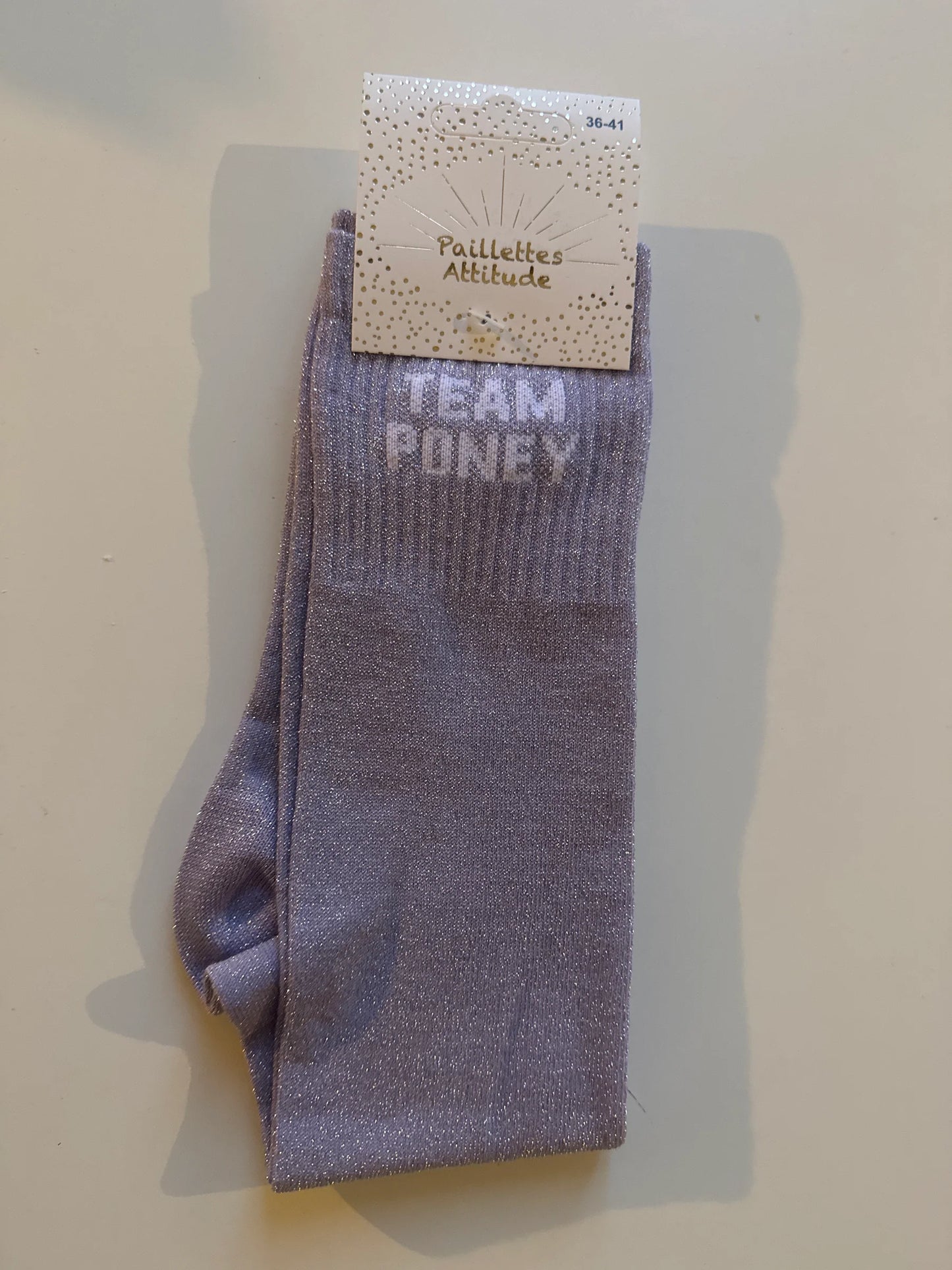 Chaussette Paillettes "TEAM PONEY" - Paillettes Attitude
