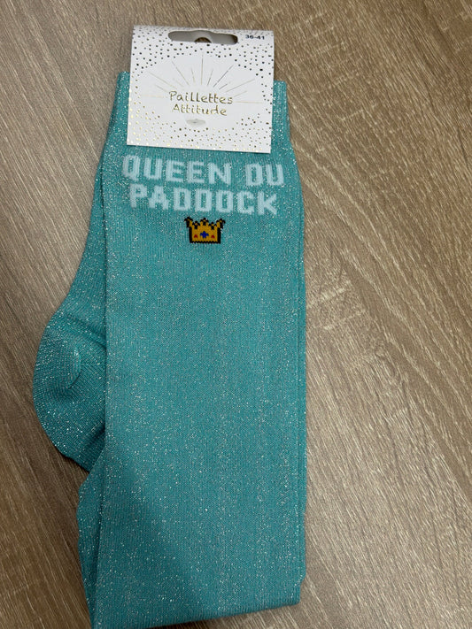 Chaussette Paillettes "QUEEN DU PADDOCK" - Paillettes Attitude