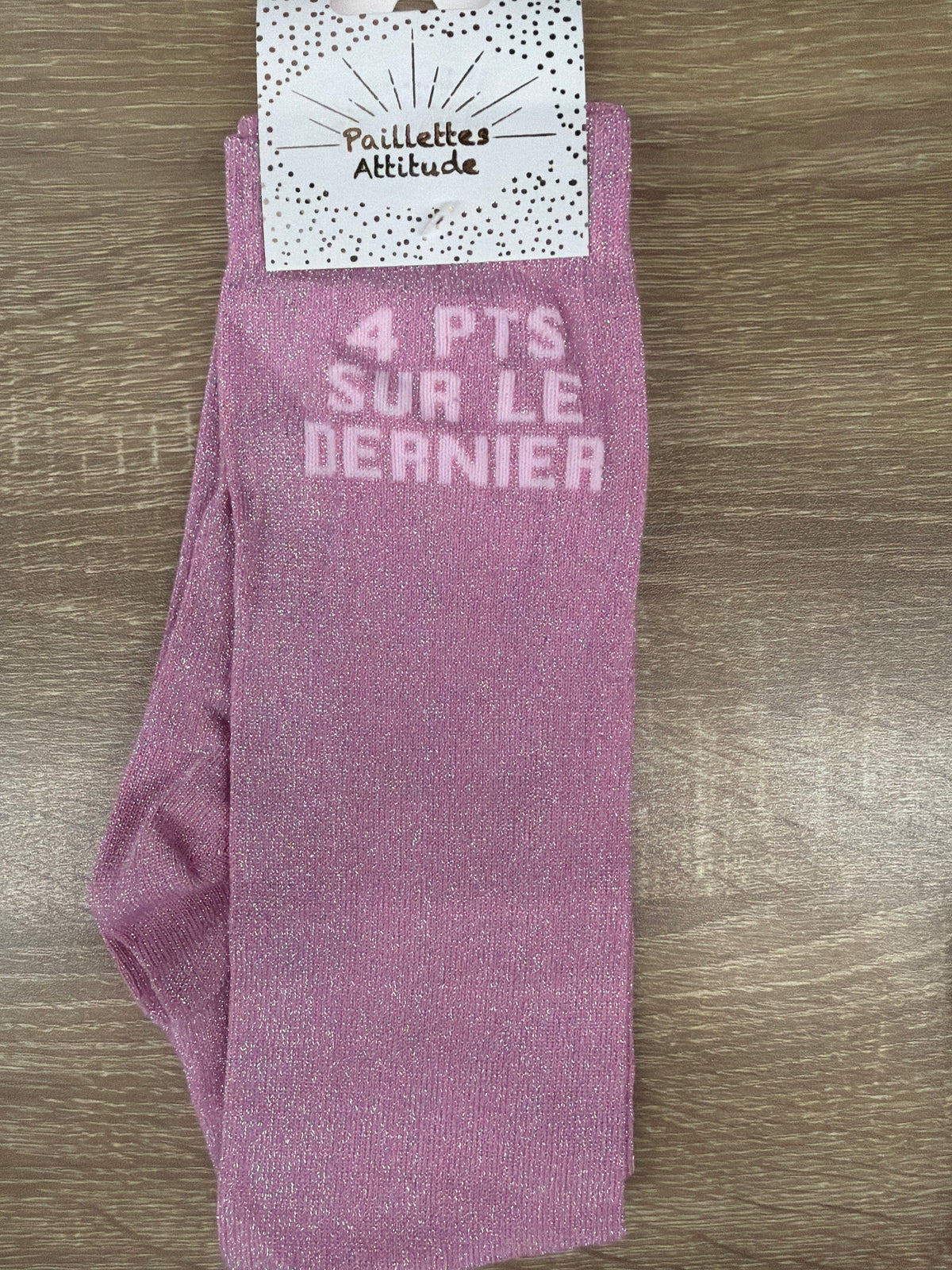 Chaussette Paillettes "4 pts sur le dernier" - Paillettes Attitude