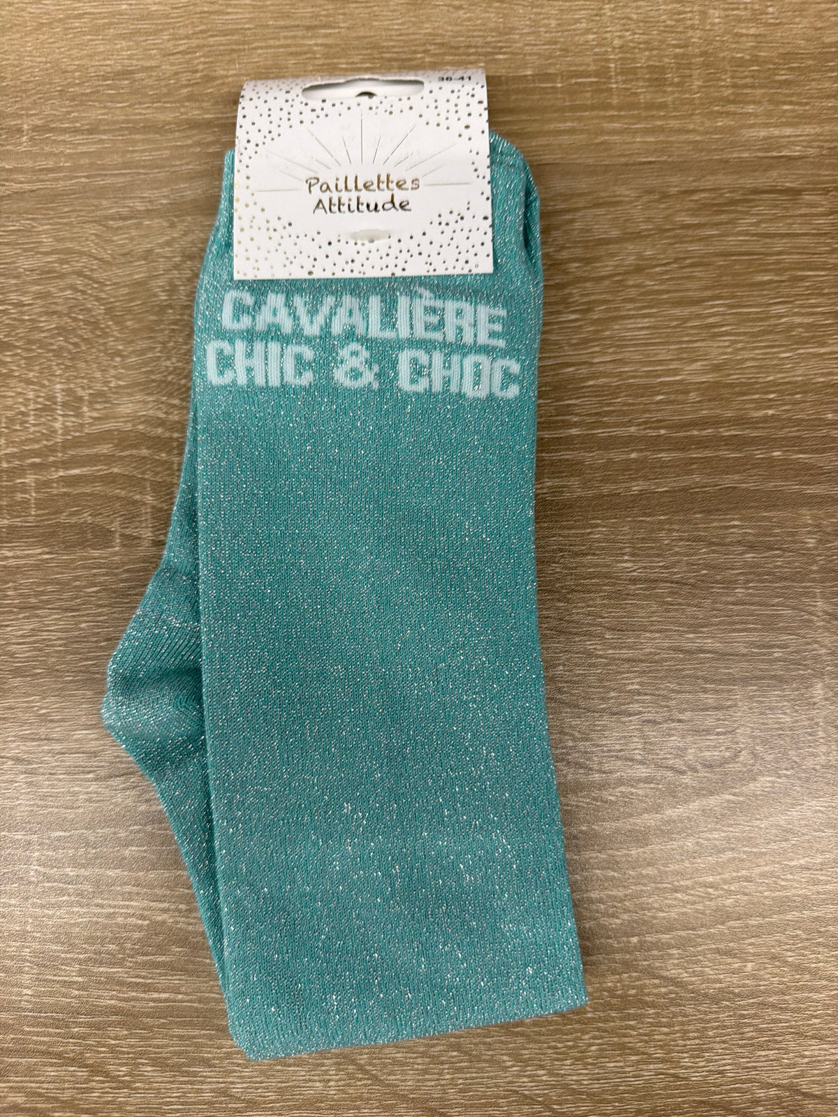 Chaussette Paillettes "CAVALIÈRE CHIC & CHOC" - Paillettes Attitude