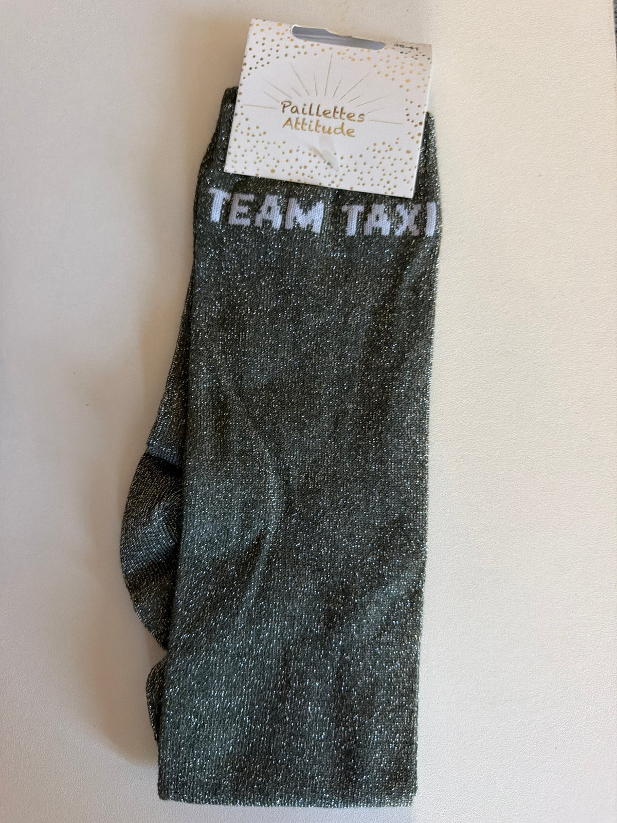 Chaussette Paillettes "TEAM TAXI" - Paillettes Attitude