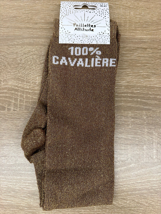 Chaussette Paillettes "100% cavalière" - Paillettes Attitude