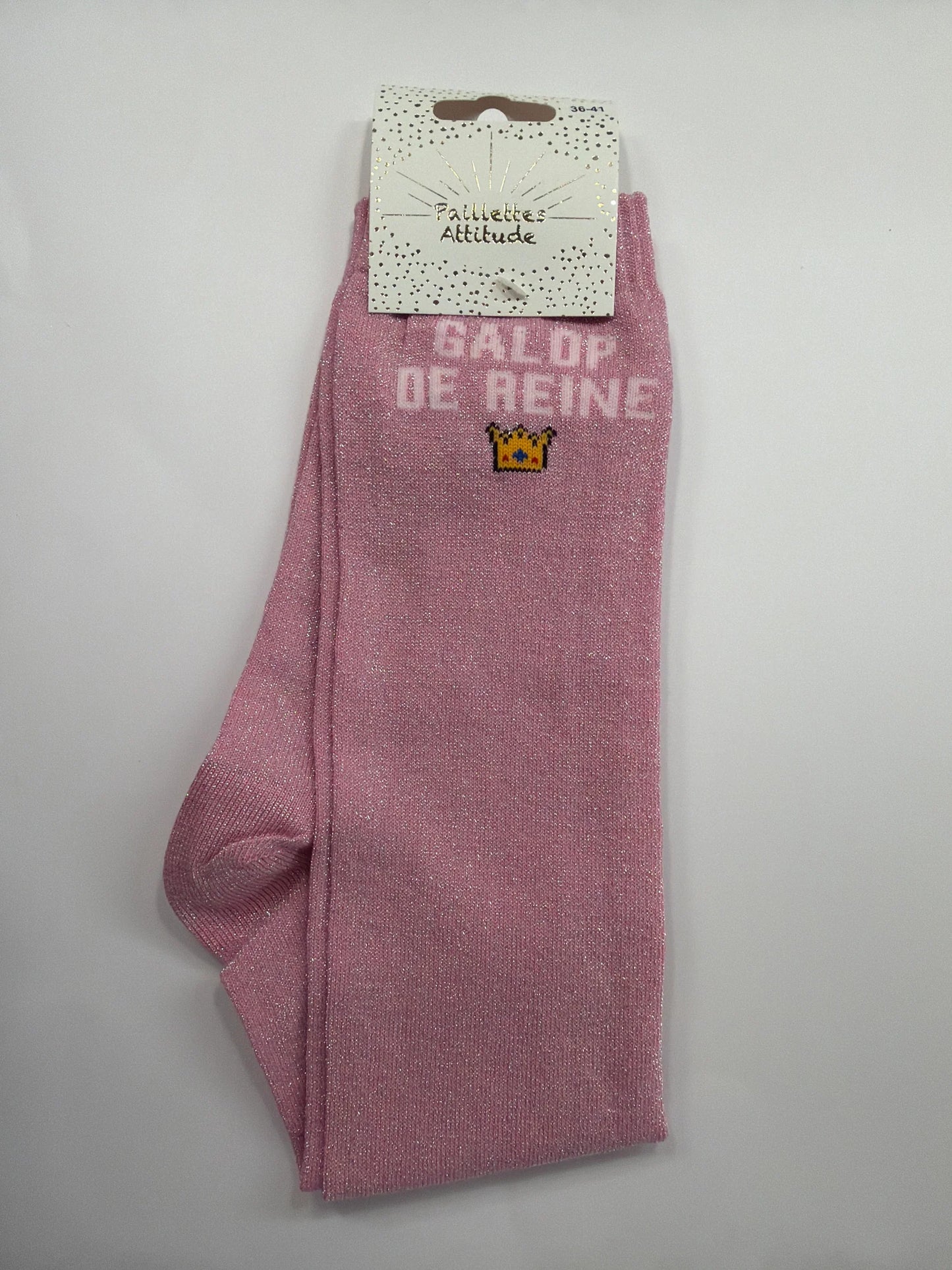 Chaussette Paillettes "GALOP DE REINE 👑" - Paillettes Attitude