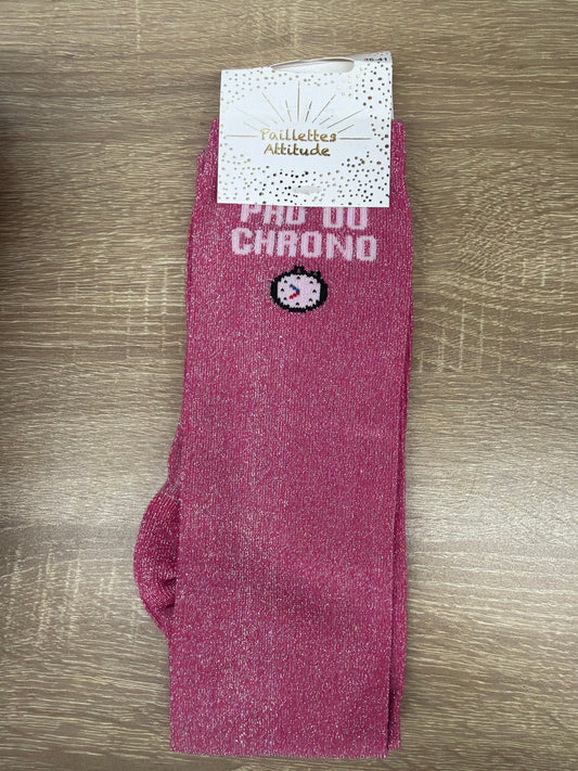 Chaussette Paillettes "Pro du chrono" - Paillettes Attitude