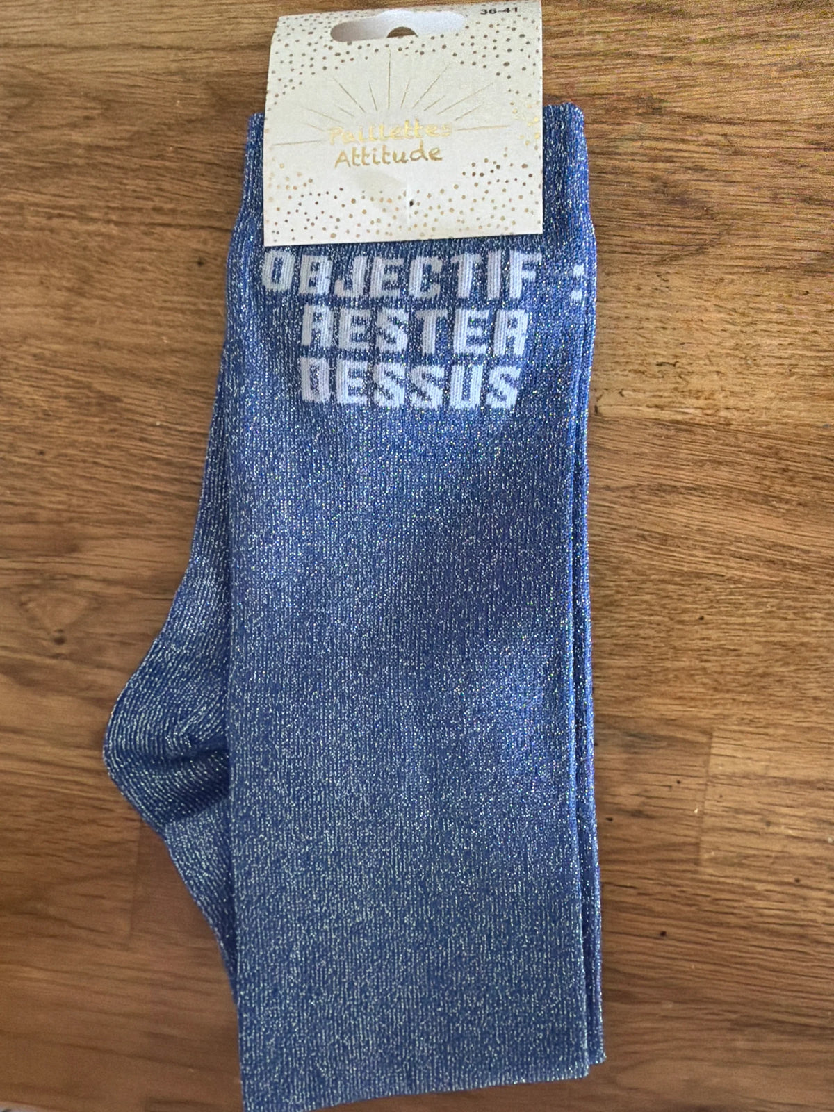 Chaussette Paillettes "Objectif : Rester Dessus" - Paillettes Attitude)