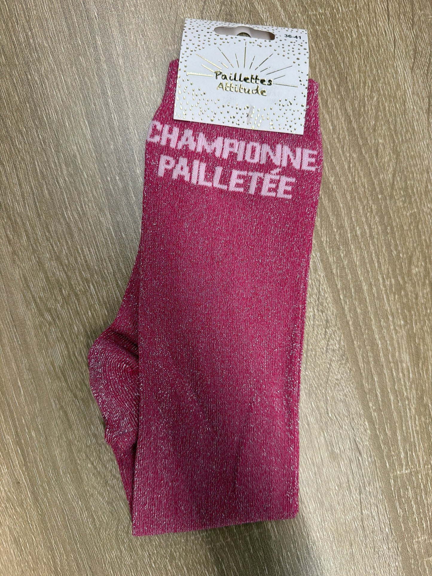Chaussette Paillettes "CHAMPIONNE PAILLETÉE" - Paillettes Attitude