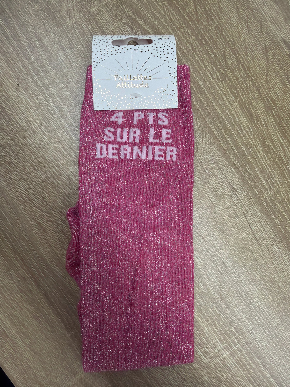 Chaussette Paillettes "4 pts sur le dernier" - Paillettes Attitude