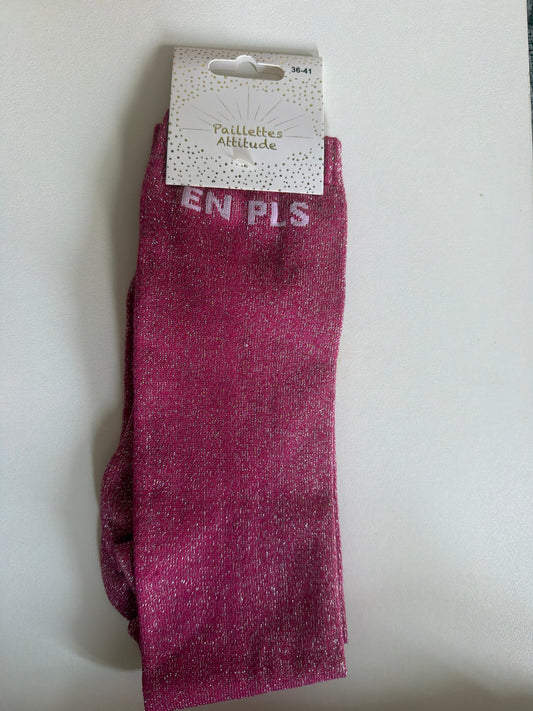 Chaussette Paillettes "En PLS" - Paillettes Attitude