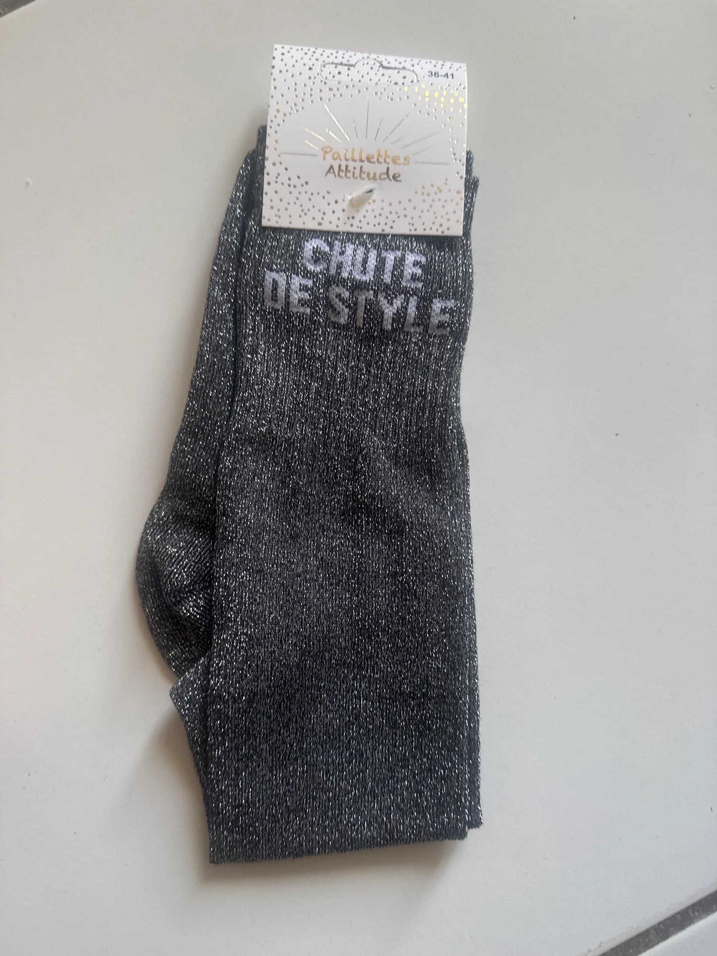 Chaussette Paillettes "CHUTE DE STYLE" - Paillettes Attitude