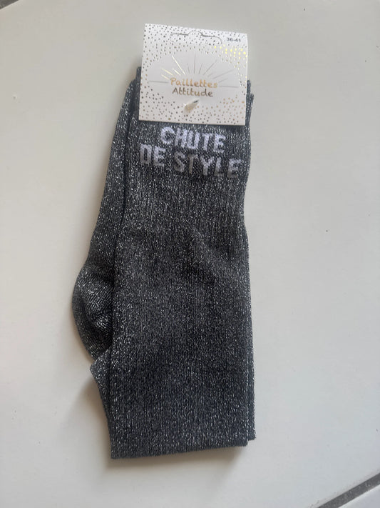 Chaussette Paillettes "CHUTE DE STYLE" - Paillettes Attitude