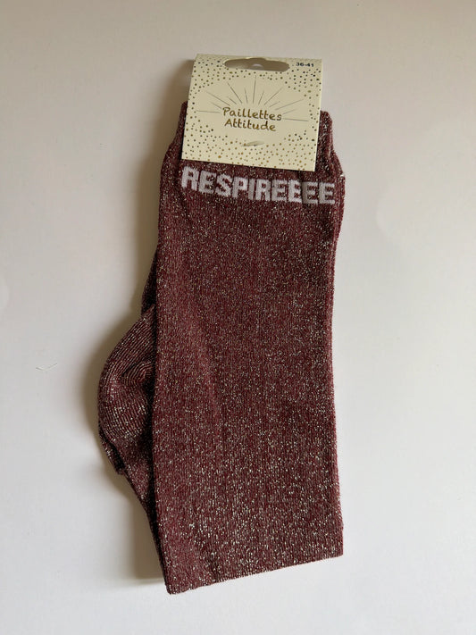 Chaussette Paillettes "RESPIREEEE" - Paillettes Attitude