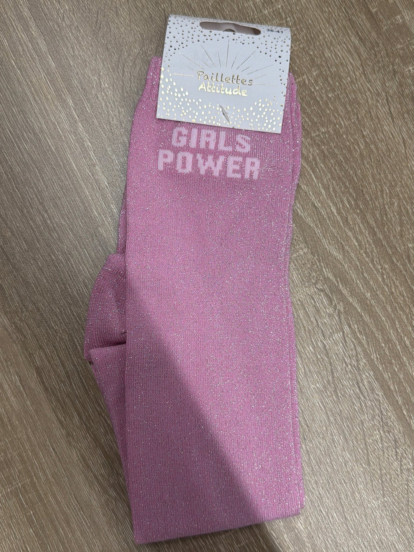 Chaussette Paillettes "GIRL POWER" - Paillettes Attitude
