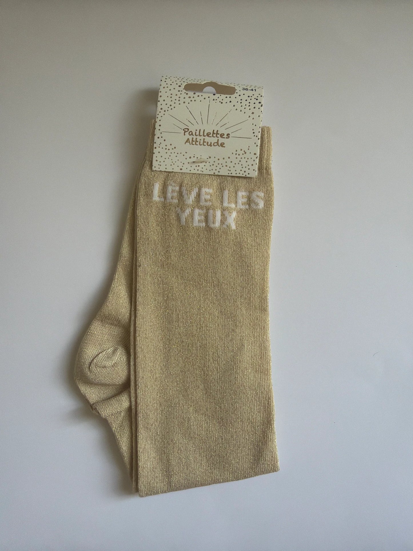 Chaussette Paillettes "LÈVE LES YEUX" - Paillettes Attitude