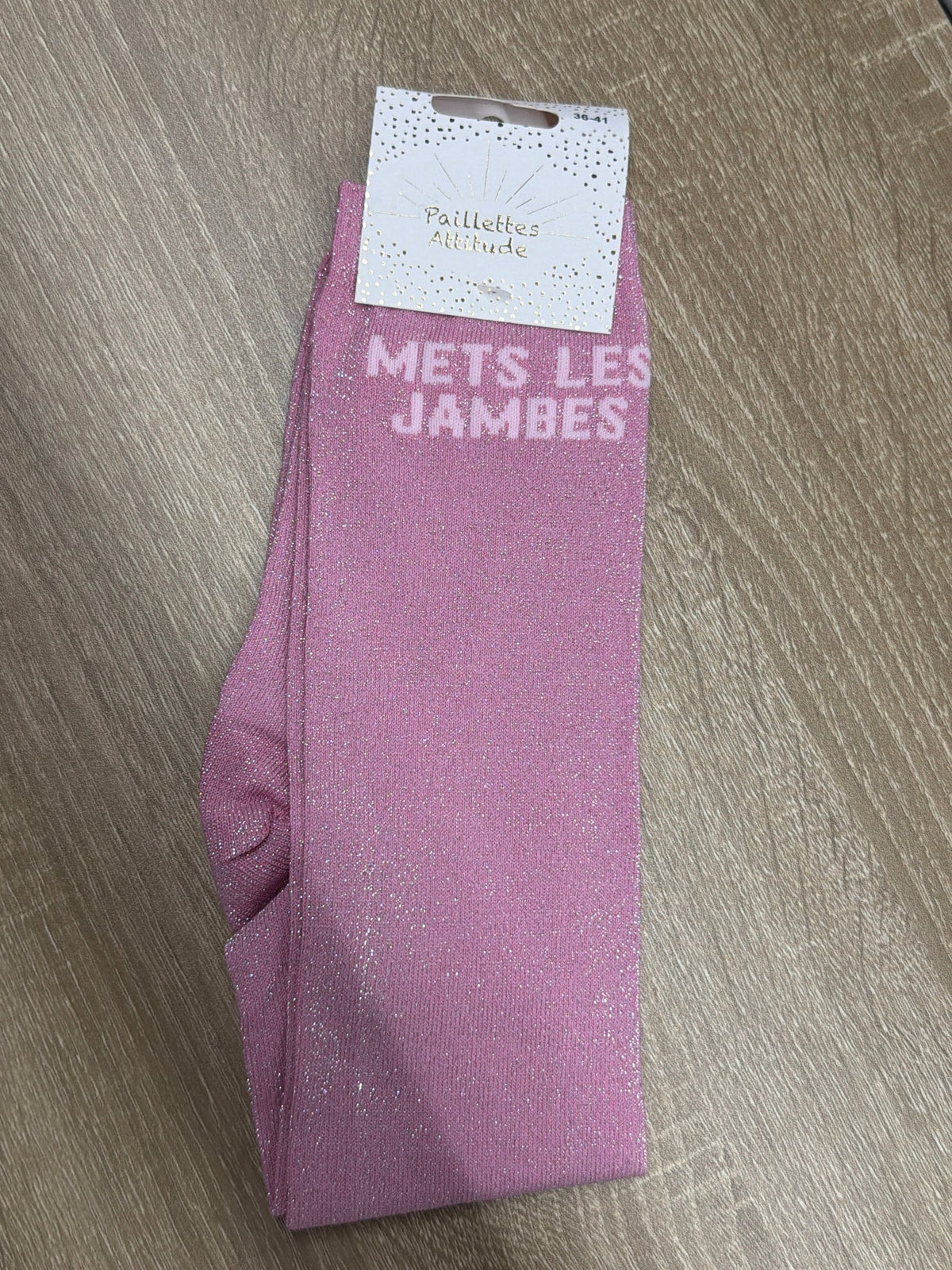Chaussette Paillettes "METS LES JAMBES" - Paillettes Attitude