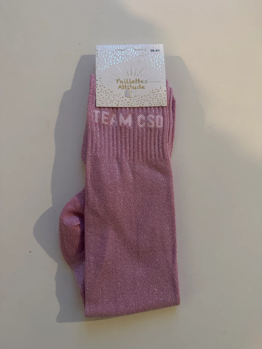 Chaussette Paillettes "TEAM CSO" - Paillettes Attitude