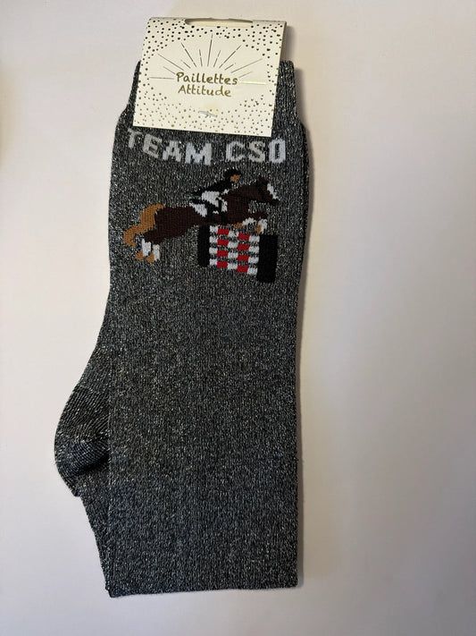 Chaussette Paillettes "TEAM CSO" - Paillettes Attitude
