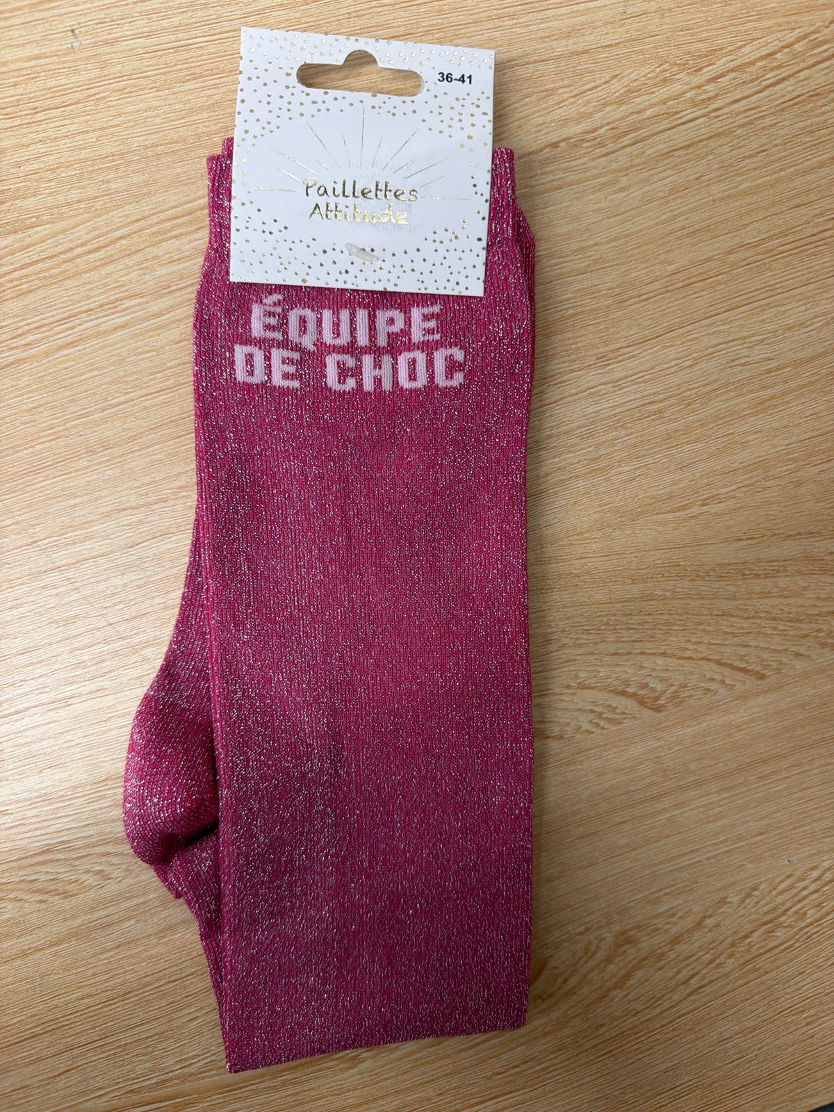 Chaussette Paillettes "Équipe de choc" - Paillettes Attitude