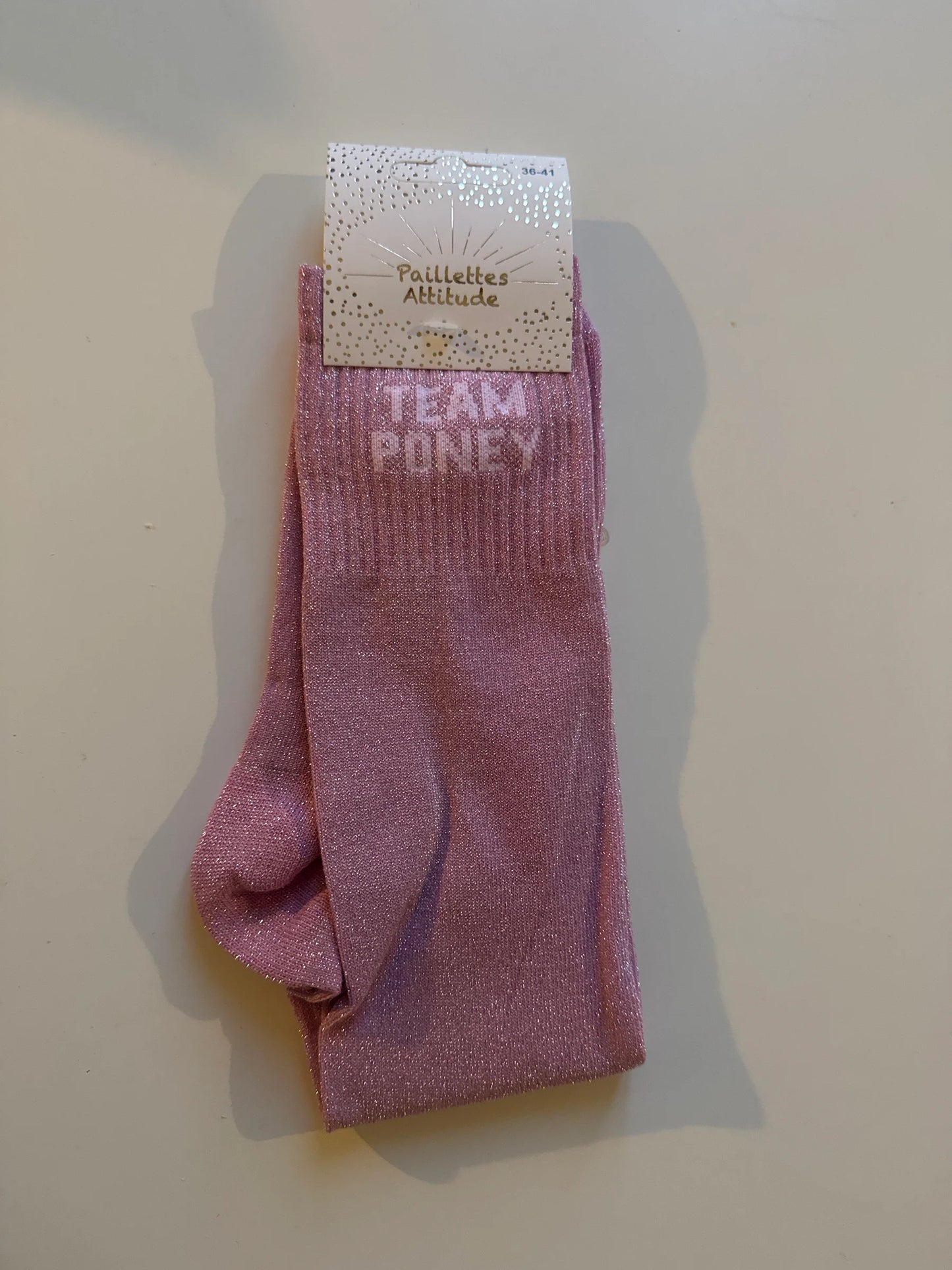 Chaussette Paillettes "TEAM PONEY" - Paillettes Attitude
