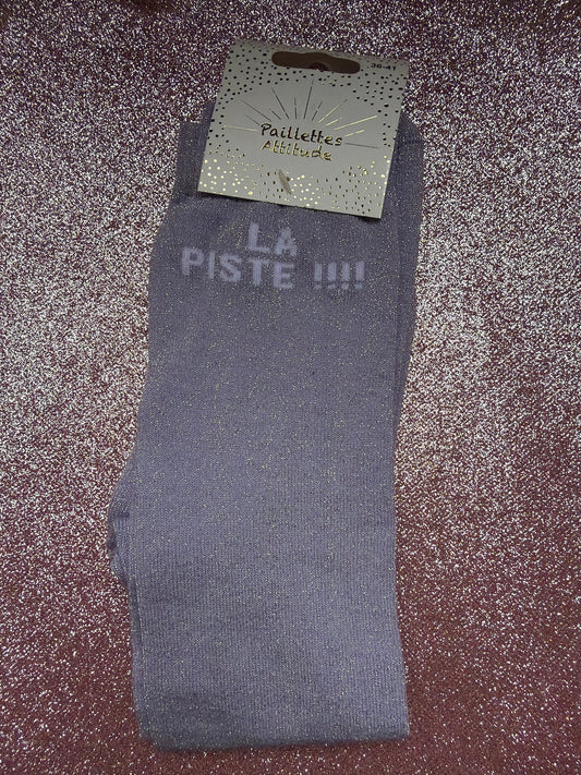 Chaussette Paillettes « LA PISTE !!! » - Paillettes Attitude