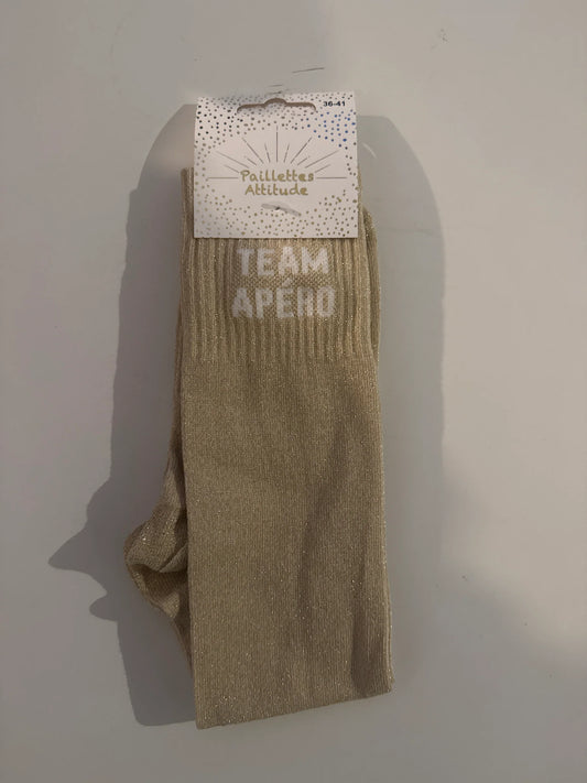 Chaussette Paillettes "TEAM APÉRO" - Paillettes Attitude