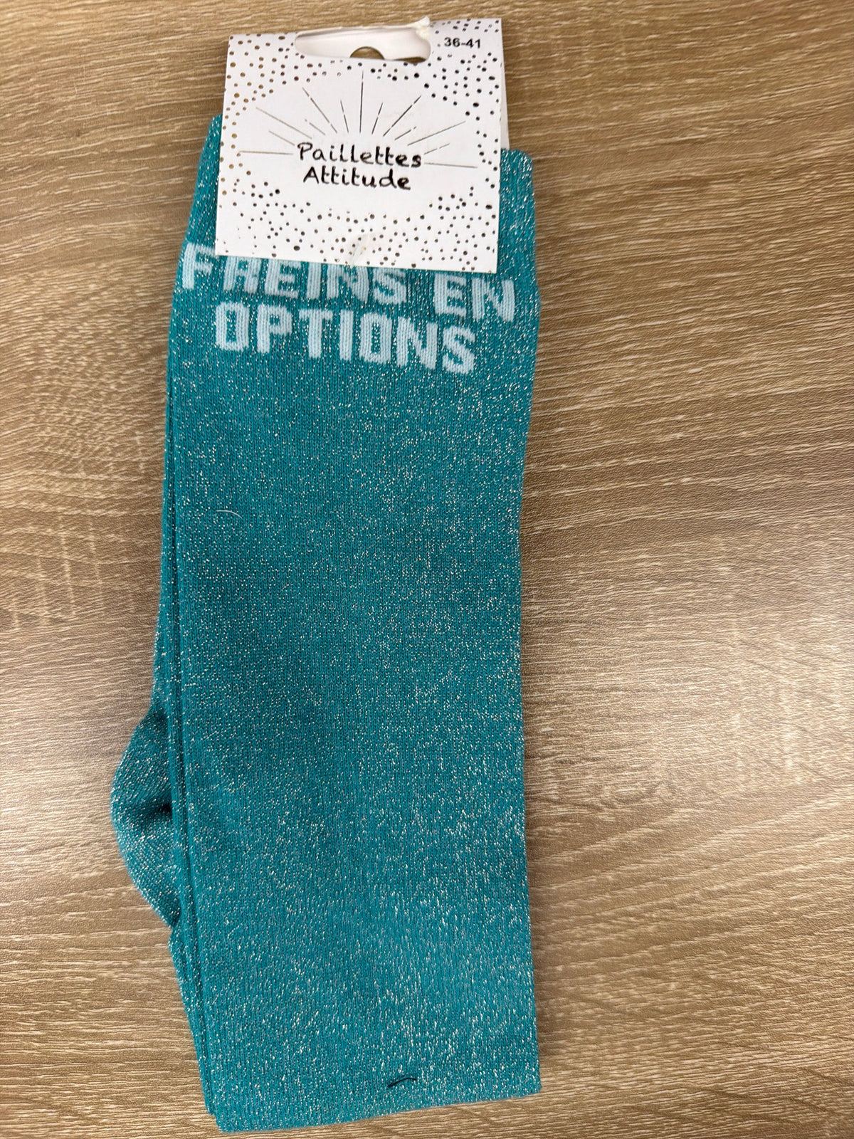 Chaussette Paillettes "Freins en options" - Paillettes Attitude