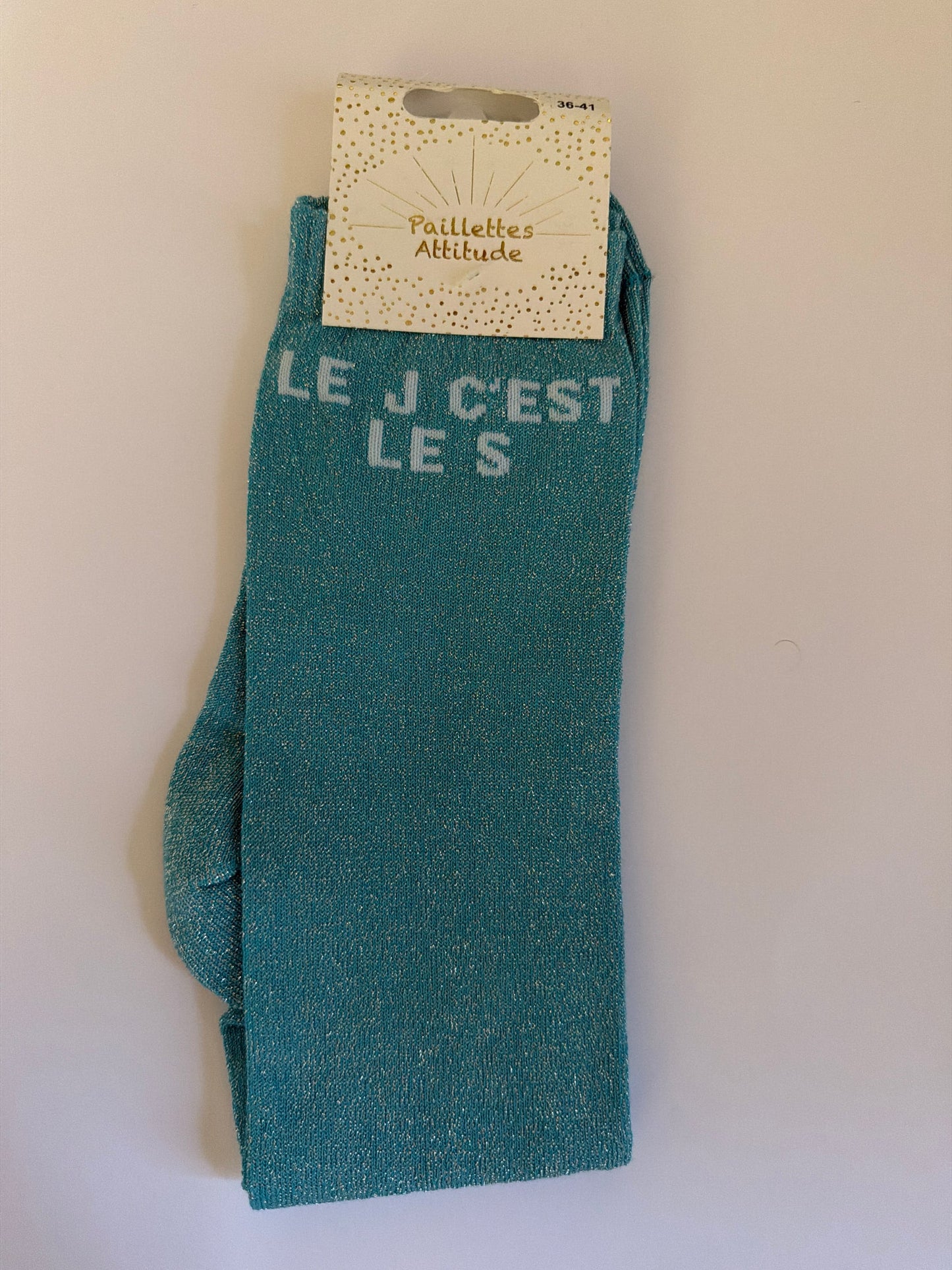 Chaussette Paillettes "LE J C’EST LE S" - Paillettes Attitude