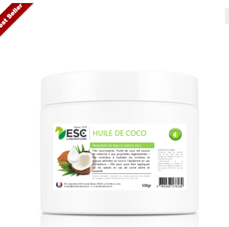 Huile De Coco Problèmes de peau et sabots secs - ESC Laboratoire