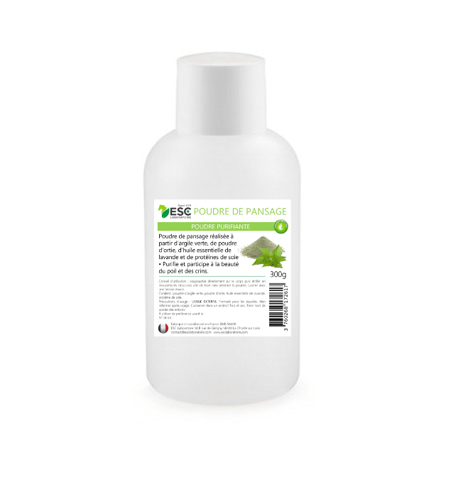 POUDRE DE PANSAGE  – Shampoing sec purifiant et lustrant à base de poudre d’ortie - ESC Laboratoire